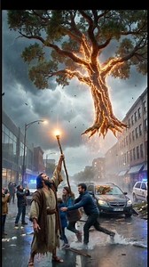 Would Moses save you during the storm? ⛈️ #Moses #Miracle #Faith #Amen