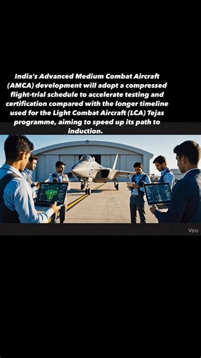 India’s Advanced Medium Combat Aircraft (AMCA) development will adopt a compressed flight-trial schedule to accelerate testing and certification compared with the longer timeline used for the Light Combat Aircraft (LCA) Tejas programme, aiming to speed up its path to induction. ￼ | Indian Defence Times