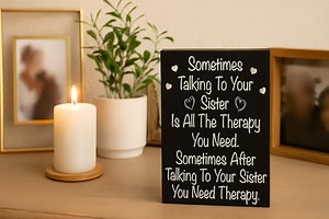 Funny Sister Wooden Sign: Sister Therapy Gift (6x8x1.5 Inches) - Etsy