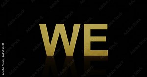 Unity in Community or Fellowship Golden Text 3D Animation Stock Video