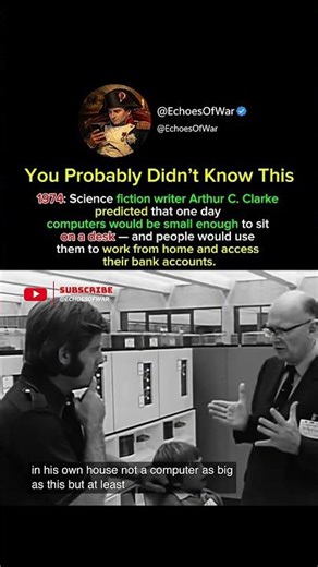 In 1974,Arthur C. Clarke predicted that computers would fit on a desk and connect the world #shorts