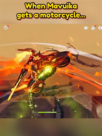 When Mavuika gets a motorcycle... Luna VII 2nd half code LCXGO4V9373X#genshinv#genshinguide #genshinchests #genshinimpact #hoyoverse