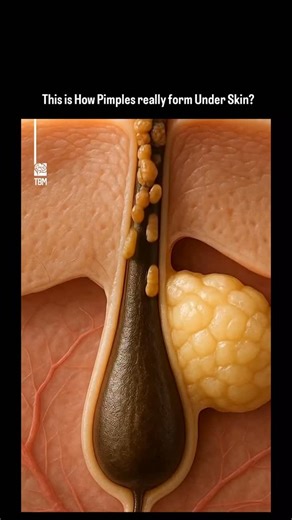 medical_animation on Instagram: "How pimples rrally form under skin? What happens under your skin isn’t as simple as a pimple. This is the hidden chain reaction you never see."