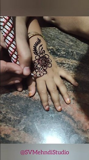 Small Hand Mehndi Trick! Simple Floral Design for Beginners & Kids