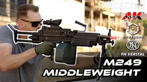A&K / Cybergun FN® Licensed Middleweight M249 MINIMI® SAW Machine Gun(Model: MK II / Black)