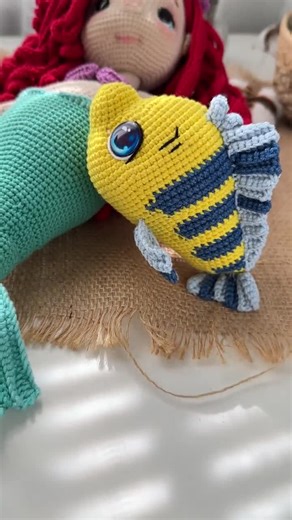 Crochet Mermaid Pattern Doll and Small Fish Pattern Amigurumi Doll Princess Mermaid Amigurumi Pattern PDF in Eng/fr Crochet Doll Amigurumi - Etsy