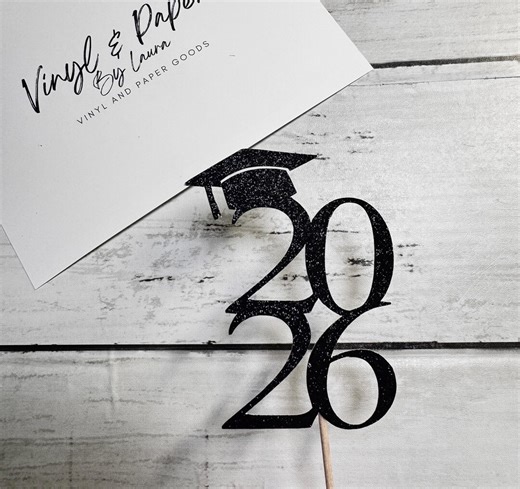 2026 Glitter Graduation Cupcake Toppers- Class of 2026 Party Decor - Etsy