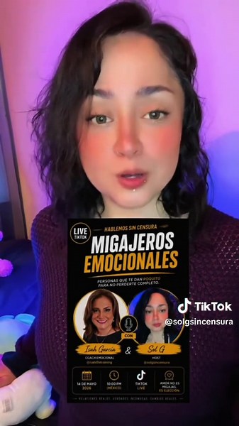 Este 14 de mayo a las 10 PM México tendremos un LIVE SIN CENSURA junto a Isa García, donde hablaremos de migajeros emocionales, dependencia emocional, ego, manipulación y relaciones modernas. @i @Soy Isah García