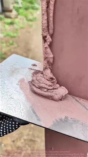 A Builder's Day: Full Process of Pink Mud Plastering!