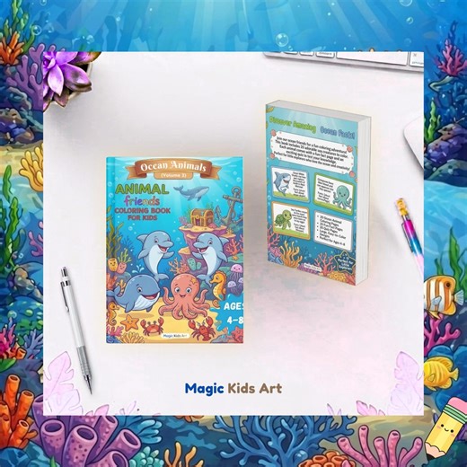Ocean Animals Printable Book (62 Pages) | Kids Story & Quiz Activity | Ages 4–8 | Instant Download - Etsy