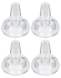 Sippy Cup Nipples for Philips Avent Natural Baby Bottles, My Grippy Spout Sippy Cup and Natural Trainer Sippy Cup, Soft 100% Silicone Sippy Spout Nipples, 6m+, 4 Count