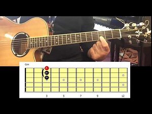 How to play 3 string barre chords - (Easy one finger Minor Barre chord shapes)
