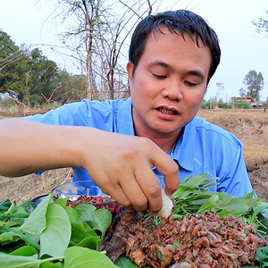 793K views · 70K reactions | ภัตตาคารบ้านนามาอีกแล้ว กินก้อยกุ้งฝอยสดๆ สูตรตำอาหารบ้านๆ แกล้มผักจากสวนแซ่บๆ | บ่าวท้าว Hagna Channel | Facebook