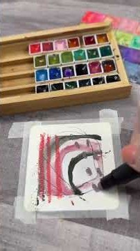 Little Watercolor Abstract – Lines, Layers, and Pops of Orange