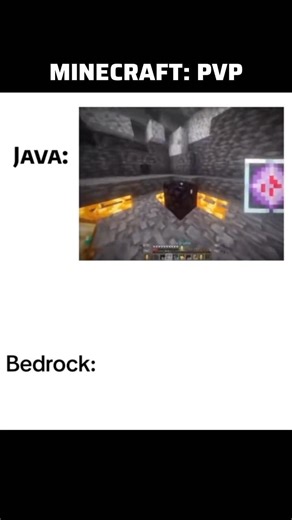 Minecraft PVP In Java VS Bedrock ⚔️ #minecraft #shorts