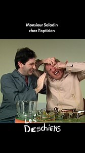 Benoit RICHARD on Instagram: "Monsieur Saladin va essayer des lunettes chez Monsieur Morel, opticien, situé avenue Charles de Gaulle, anciennement rue principale. #lesdeschiens #oliviersaladin #francoismorel"