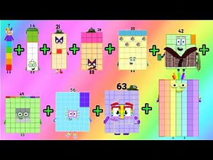 NUMBERBLOCKS RAINBOW SEVENS CLUB ADDITION | ADDING 10 NUMBERS | LEARN TO ADD AND COUNT hello george
