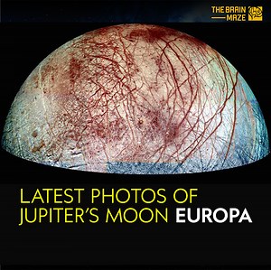 NASA’s Juno spacecraft took images of Jupiter’s icy moon Europa during a recent flyby. One of the photos—released this week by NASA—offers an intimate view of Europa’s surface features. Juno has orbited the gas giant Jupiter since 2016, but only recently has NASA diverted the spacecraft’s attention to the planet’s moons. Europa is of particular scientific interest because scientists believe a salty ocean lies beneath the moon’s frozen surface. | The Brain Maze