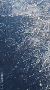 Flight, Turkey Region from above (the earth) - Flying in the sky, videography from the airplane window during flight, a beautiful view of the earth (Turkey) from a height of ten kilometers