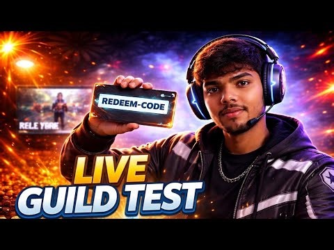 FREE FIRE LIVE STREAM REDEM CODE GIVEAWAY AND UID CHECK AND GUILD TEST #fflive #redeemcode #ffviral