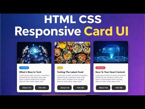 Wie man responsive Karten in HTML CSS erstellt | Anfänger-Tutorial #html #css #card