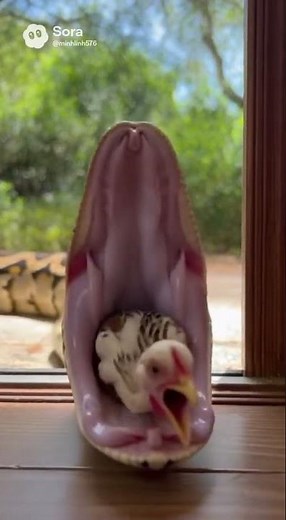 When a Snake Opens Its Mouth… Surprise! #doorcam