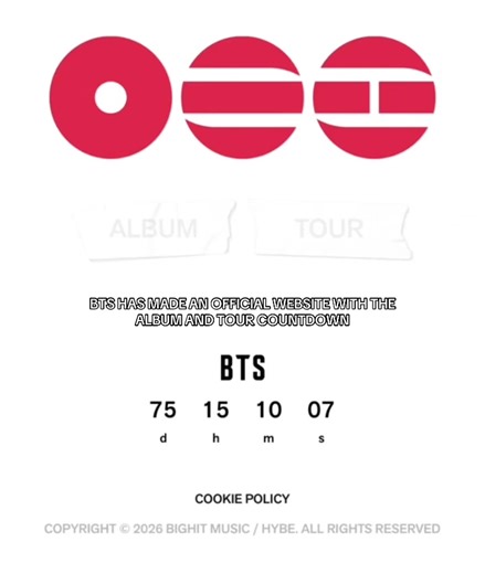 #bts_official_bighit || BTS HAS MADE AN OFFICIAL WEBSITE WITH THE ALBUM AND TOUR COUNTDOWN || #comeback #tour #kpop #fyp