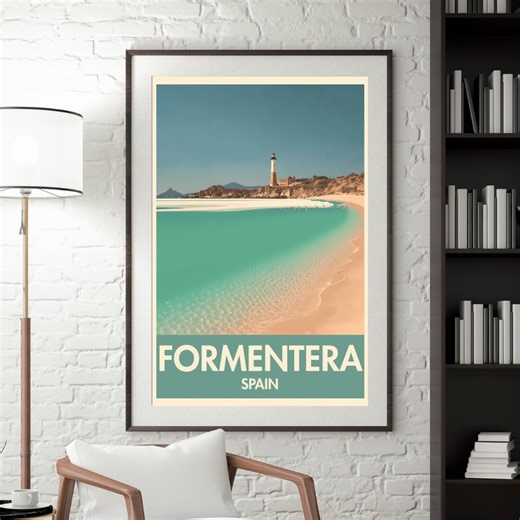 Formentera Travel Print: Vintage Spain Poster, Retro Beach Art - Etsy
