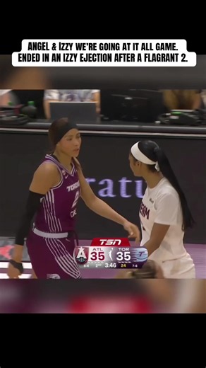 Angel and Izzy were chirping all game 😅 #wnba #womensbasketball #angelreese #atlantadream