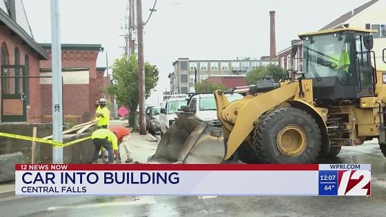 Car collides with building in Central Falls