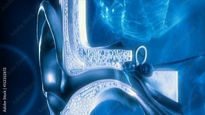 Inner ear, hearing mechanism series. Medical animation.