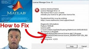 How to fix matlab license manager error 8 on laptop and PC