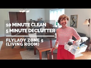 10 minute clean, 5 minute declutter in Flylady Zone 5 (the living room)!