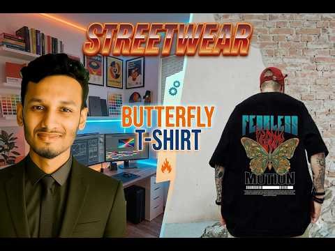 Butterfly T Shirt Design Bangla | Streetwear T-Shirt Design Tutorial 🔥 Easy Method