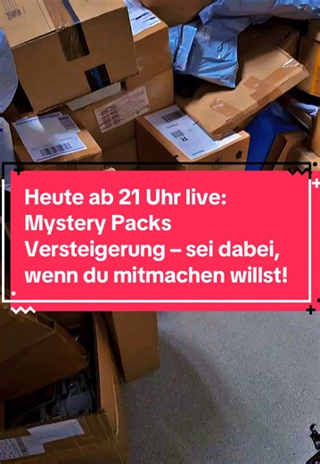 NICHT VERPASSEN!“ „Heute ab 21 Uhr: Mystery Packs Versteigerung – sei dabei, wenn du mitmachen willst!#fyp #packs #retouren #amazon #😍😍😍