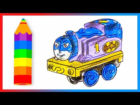 How to Draw Thomas the Train as Batman ♦ Thomas and Friends Minis ♦ Drawing and Coloring Lesson
