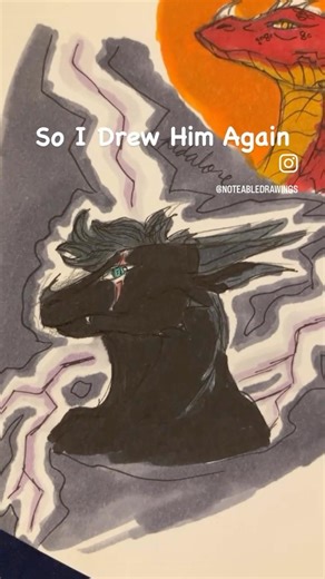 After a long time of not drawing him, I decided to draw my dragon OC again.