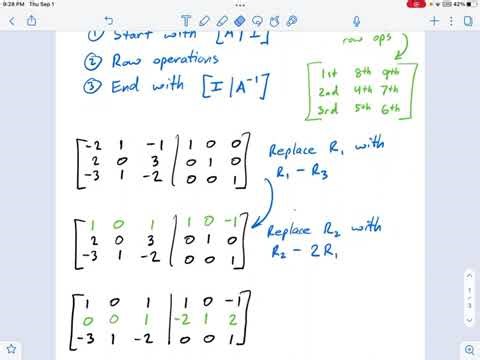 CE1050.06.50 — 3x3 Inverse Matrix by Row Operations
