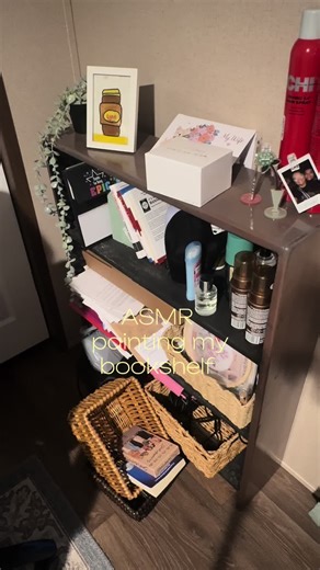 A small project but made a big change in my office. I have wanted to paint this bookshelf since I paid $5 bucks for it at a yard sale last summer. Tell me what ya think! #bookshelf #office #asmr #fyp #diy