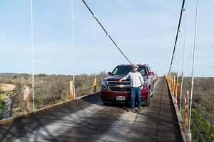 Are you brave enough to drive across Texas's last driveable wooden suspension bridge? You can FEEL the bridge moving beneath your car... Regency Bridge San Saba, Texas "The Pecan Capital of The World" | The Daytripper
