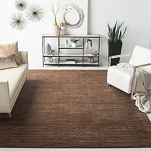 SAFAVIEH Vision Collection Area Rug - 4' Square, Brown, Modern Ombre Design, Non-Shedding & Easy to Clean, Ideal for Living Room, Bedroom, Dining Space (VSN606E)