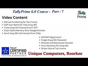 TallyPrime 6 0 Part 7|how to Create eway bill|How to enable GSP for eway Bill|how to solve hsn error