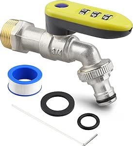 Upgraded Yellow Handle Outdoor Code Lock Faucet, Keyless Design, Brass Material, Fit for Houses, Vacant Rooms and Vacation Homes