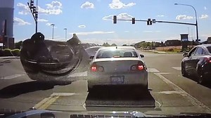 SECONDS TO SPARE: A Pasco Police officer was moments away from having a Chrysler PT Cruiser flip over where he was standing in a caught on camera crash. Authorities are investigating the accident and say the traffic lights at the intersection were malfunctioning. http://abcn.ws/2pTFEOA | ABC World News Tonight with David Muir