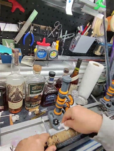 Custom Rod building, Making a Cork grip Using clamp, glue and lathe