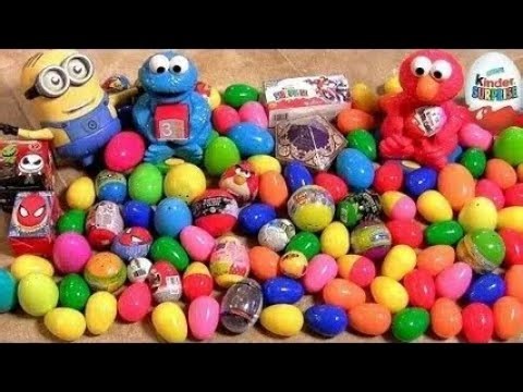 105 Surprise Eggs Kinder Surprise Track Pack Lego Harry Potter Pixar Cars TMNT Disney Cookie Monster