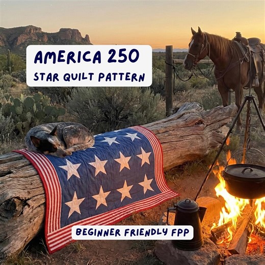 Patriotic American Flag Star Quilt Pattern America 250 Foundation Paper Piecing Block FPP Sewing Pattern PDF Red White Blue July 4th USA - Etsy