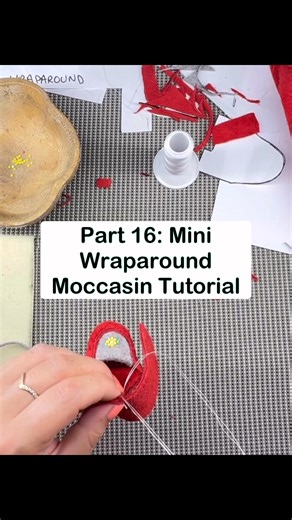 Part 15: Mini Wraparound Moccasin Tutorial ❤️❤️🩶 #craft #crafting #moccasins #learningtogether | Brittany's Handmade Designs