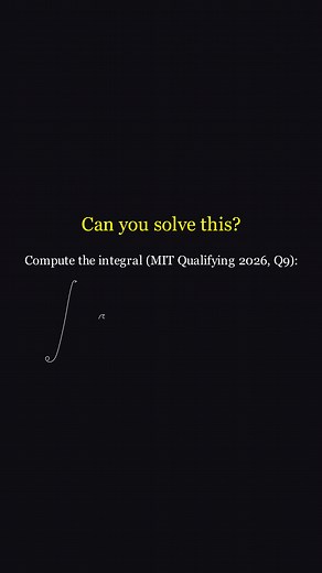 🔥 Day 143 — 2026 MIT Integration Bee (Qualifying) Q9 Evaluate: ∫ x^2 sin(x) dx Classic double integration-by-parts. Set u = x^2 so the power drops on the next pass, then do parts again on ∫ x cos x. Clean, mechanical, and fast once you’ve practiced it. 👉 Hints • 1st parts: u = x^2, dv = sin x dx • 2nd parts on ∫ x cos x • Expect a combo of x sin x and cos x terms 📣 Project Mentor: free guides for AP self-study, competitions, and research/internships—see my bio for more. 💭 Drop your method be