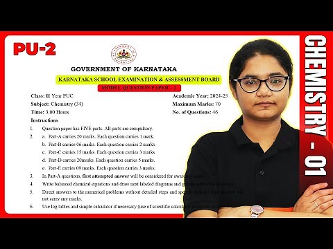 Chemistry - 01 | PUC Board 2025 MODEL PAPER With Solutions | 2nd PUC EXAM Preparation